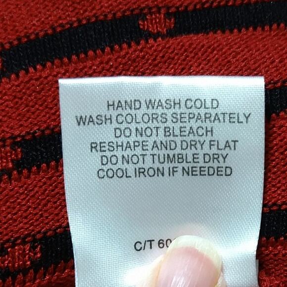 Taylor Short Sleeves Red & Black Dot Knit Sweater Dress Size Medium (M) - Picture 7 of 9